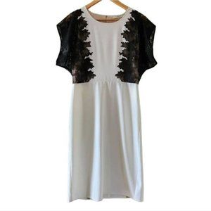 BCBGMAXAZRIA Runway Off White Midi Dress Size 6.